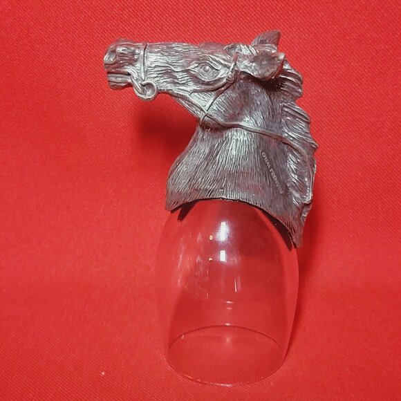 Vintage Frankli Wild Pewter Horse Head Shot Glass - Picture 4 of 13